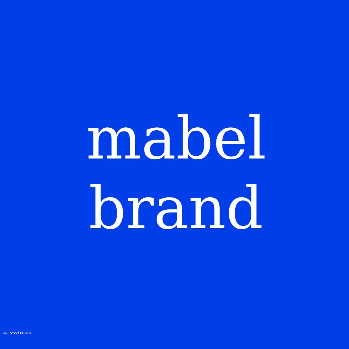 Mabel Brand