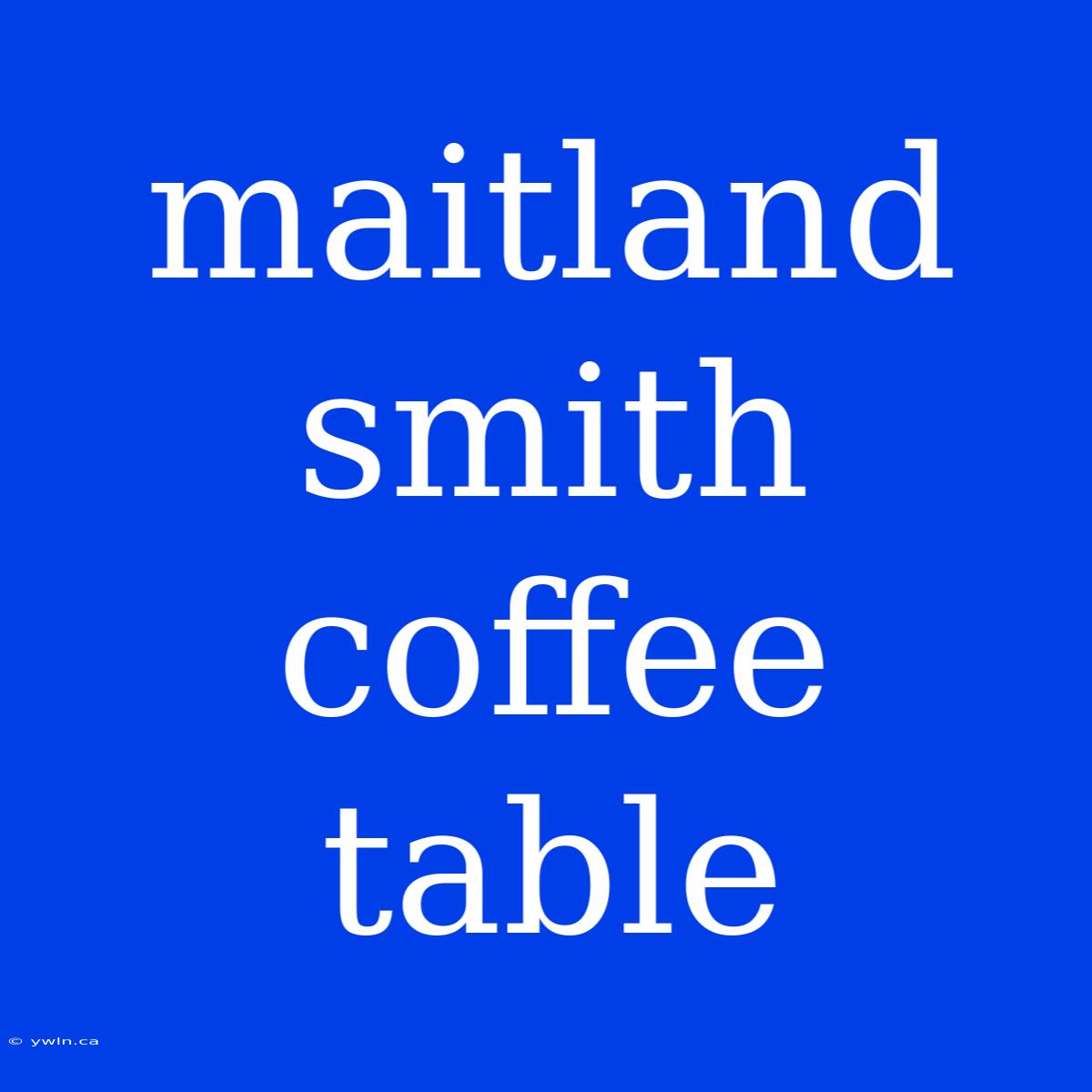 Maitland Smith Coffee Table