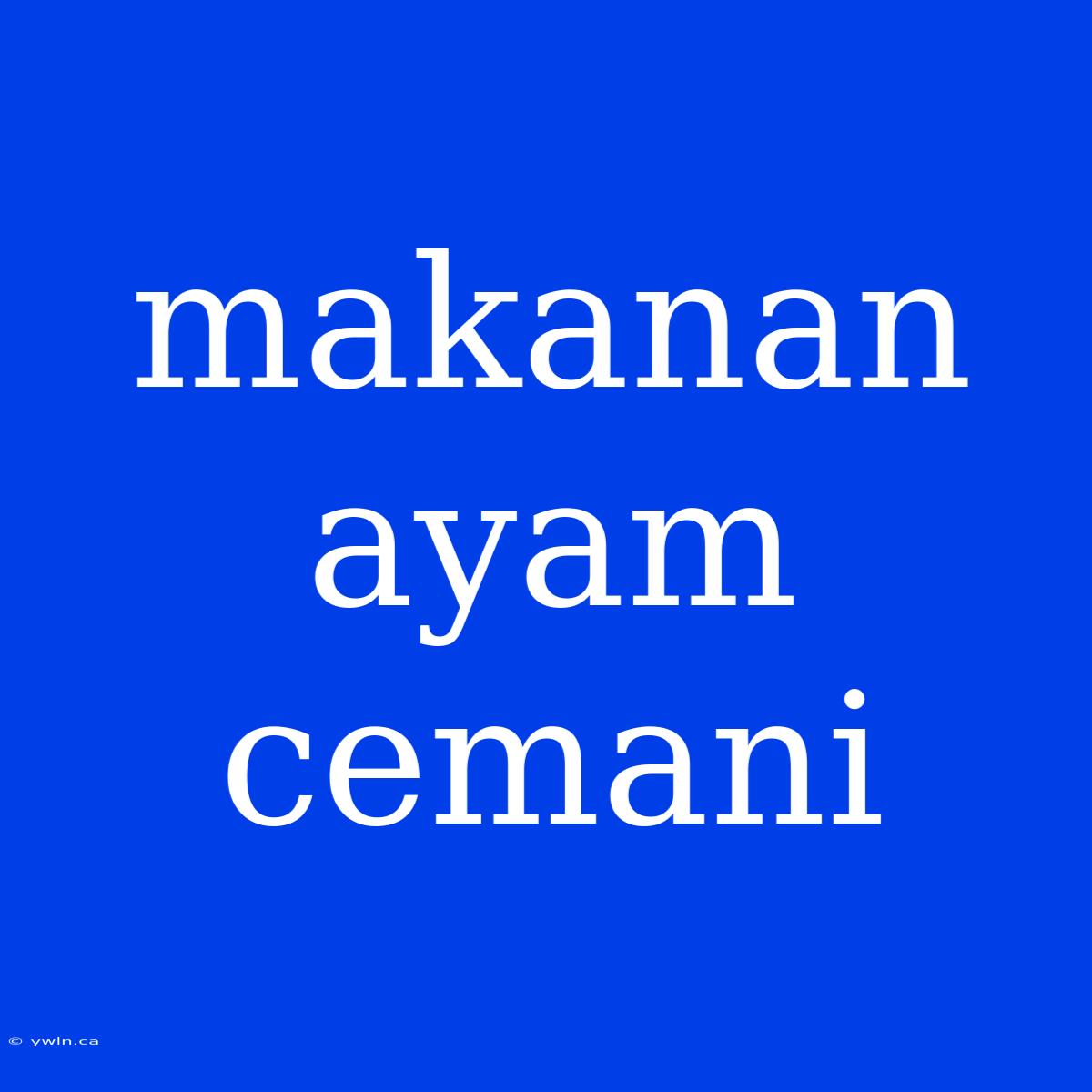 Makanan Ayam Cemani