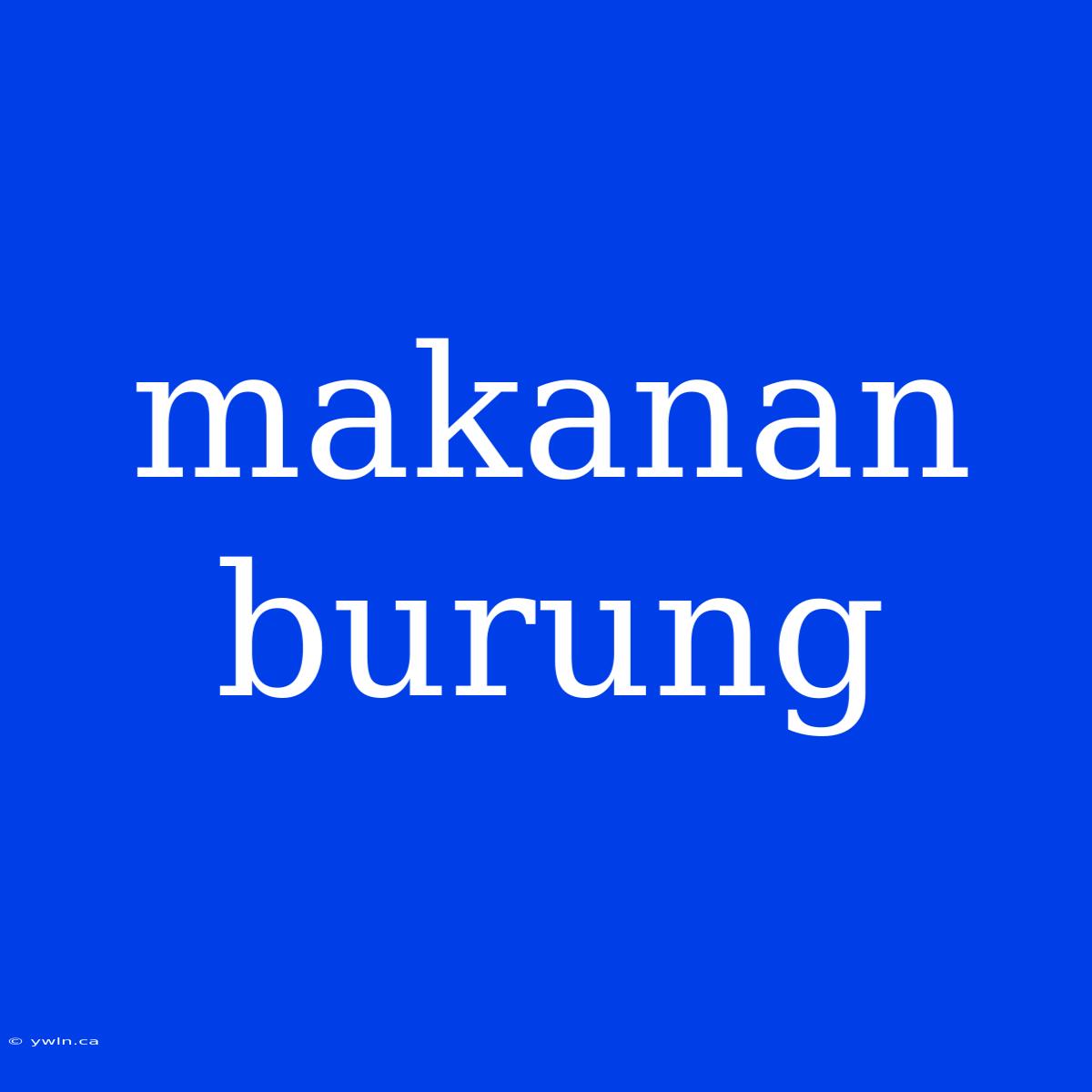 Makanan Burung