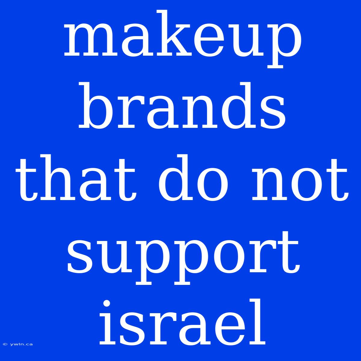 Makeup Brands That Do Not Support Israel