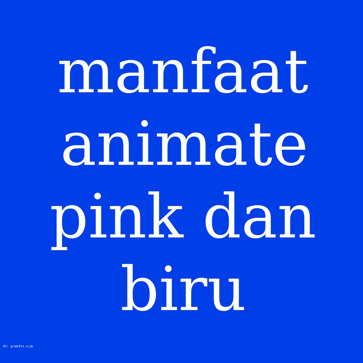 Manfaat Animate Pink Dan Biru