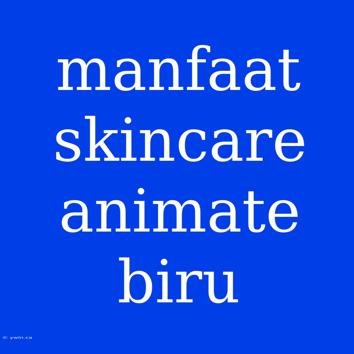 Manfaat Skincare Animate Biru