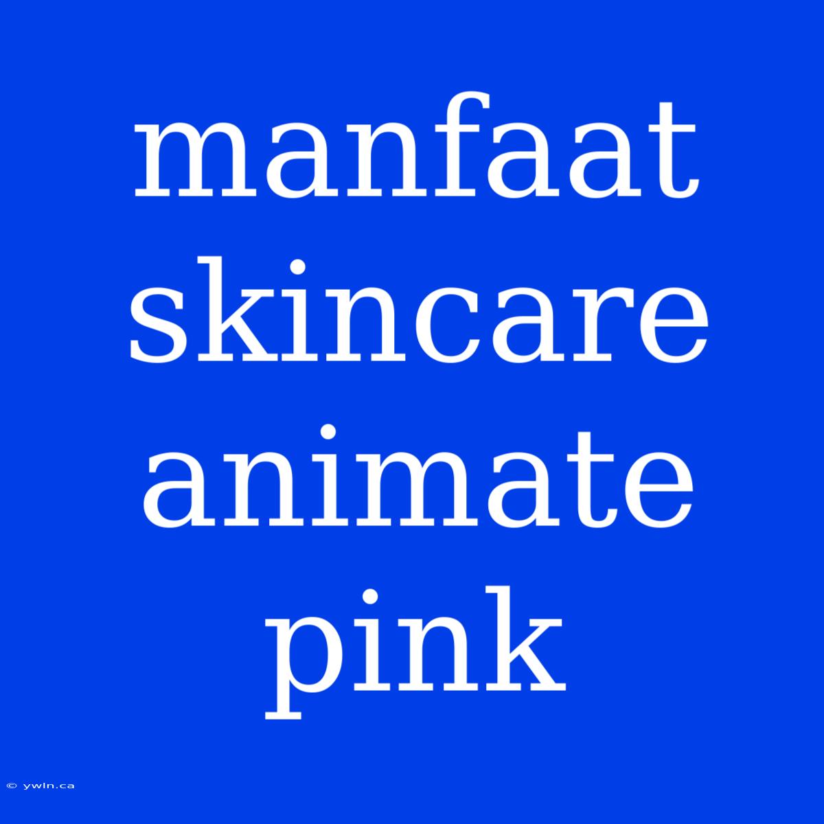 Manfaat Skincare Animate Pink