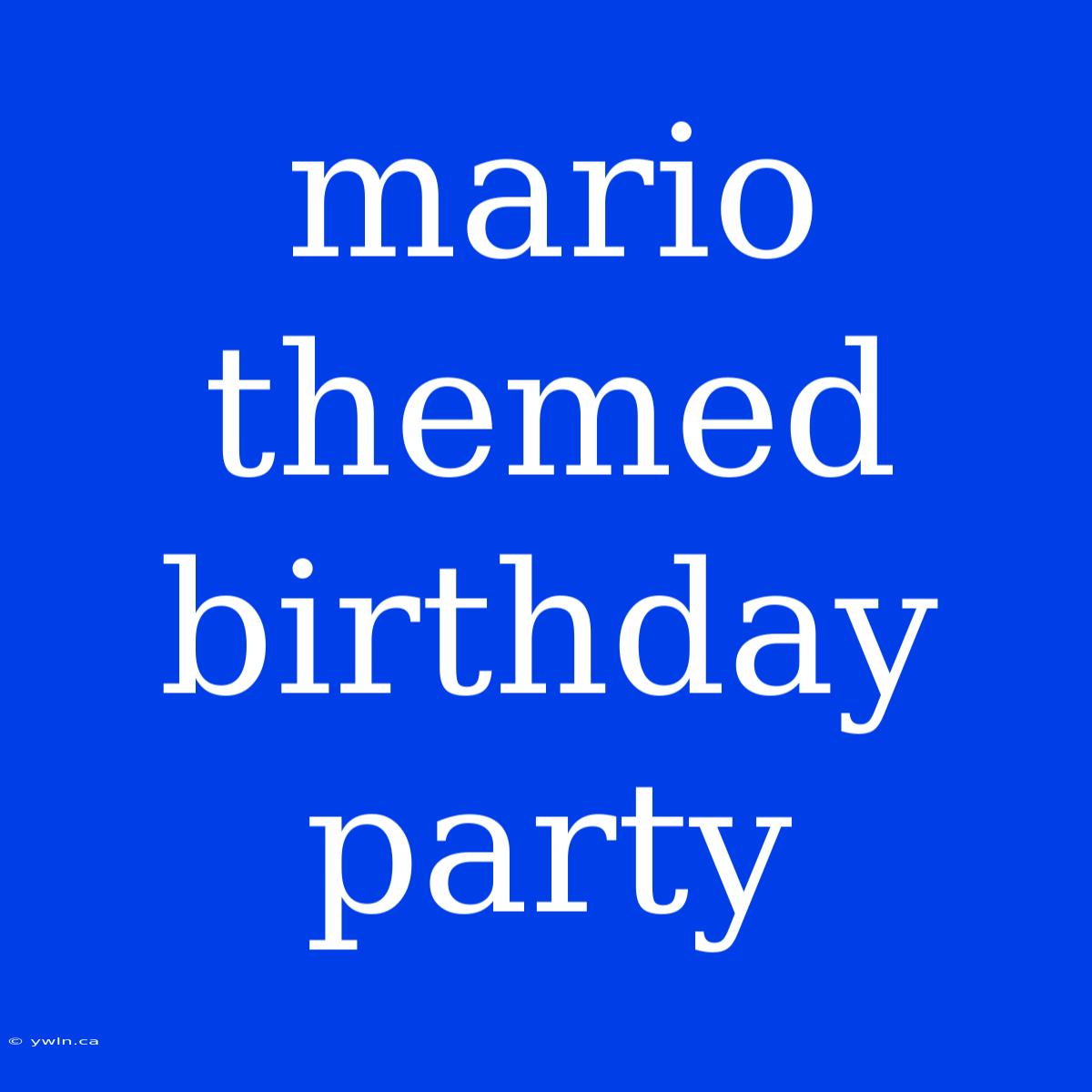 Mario Themed Birthday Party