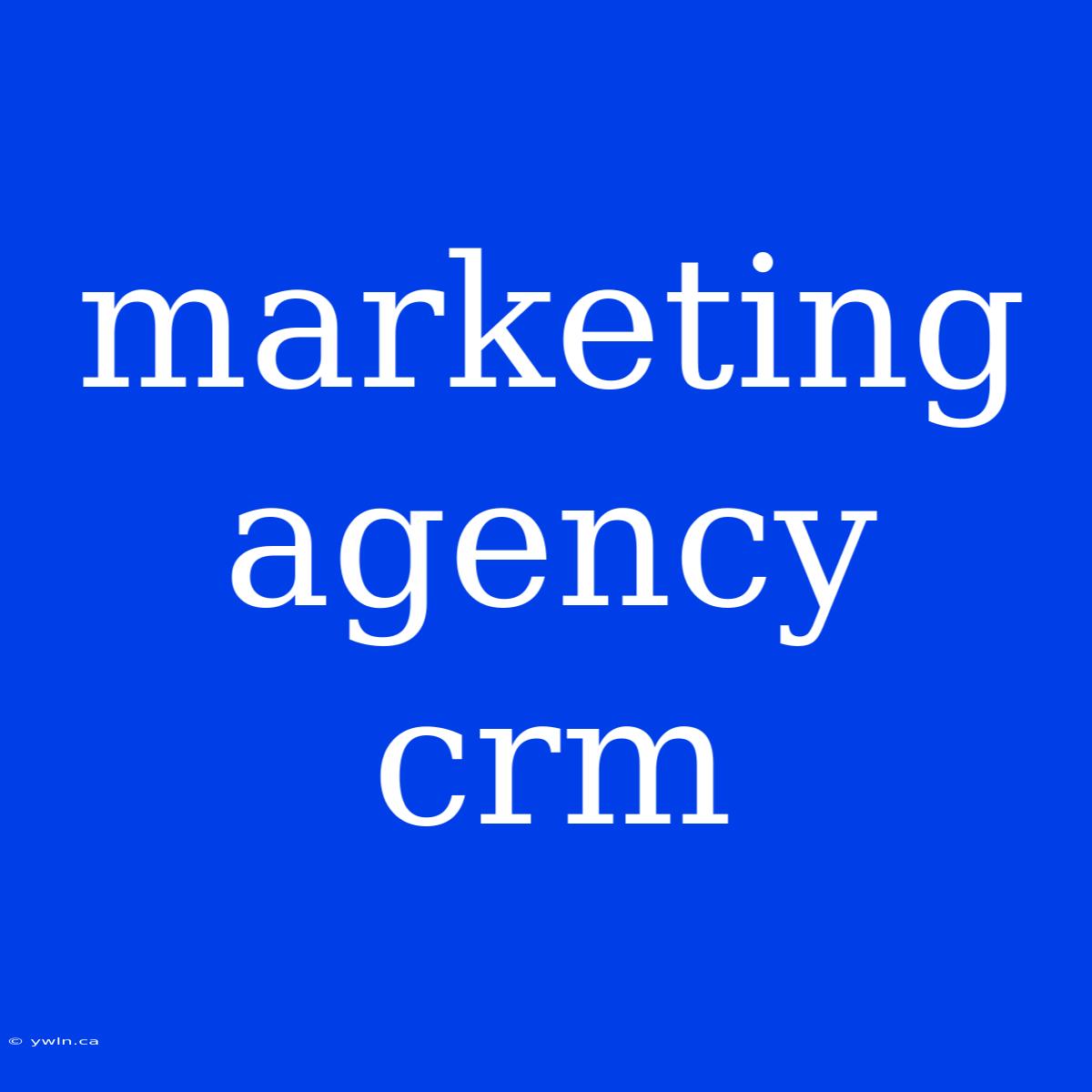 Marketing Agency Crm