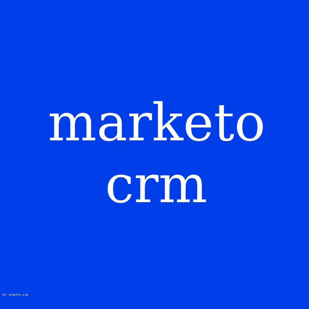 Marketo Crm