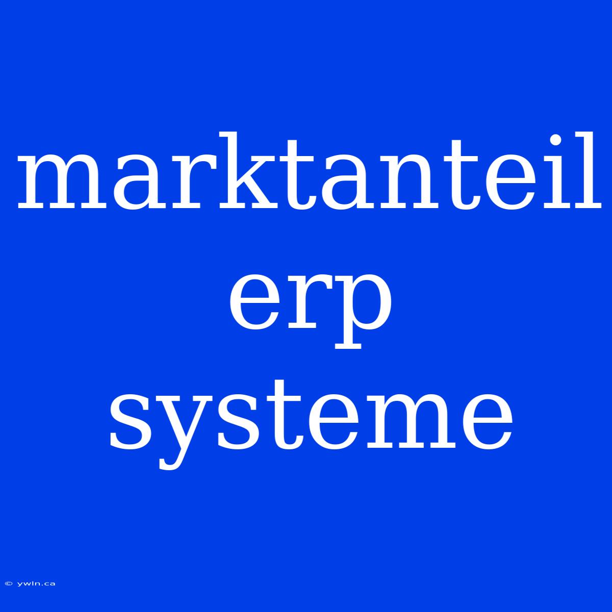 Marktanteil Erp Systeme