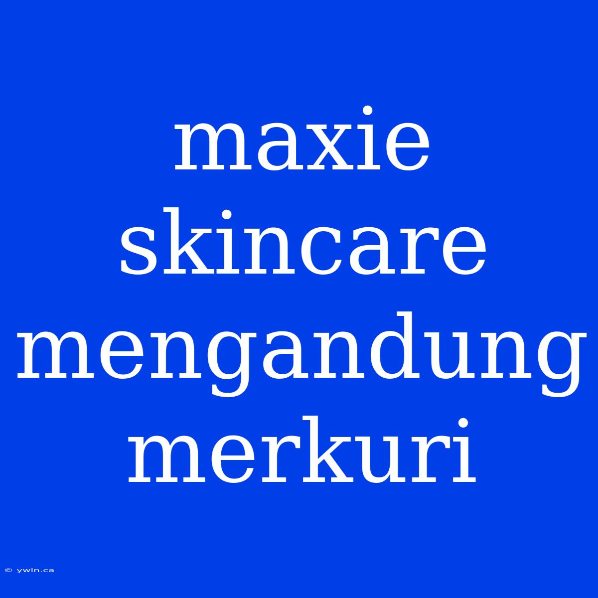 Maxie Skincare Mengandung Merkuri