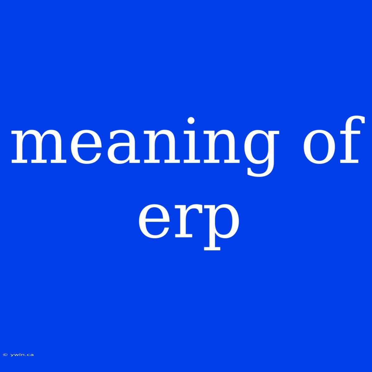 Meaning Of Erp