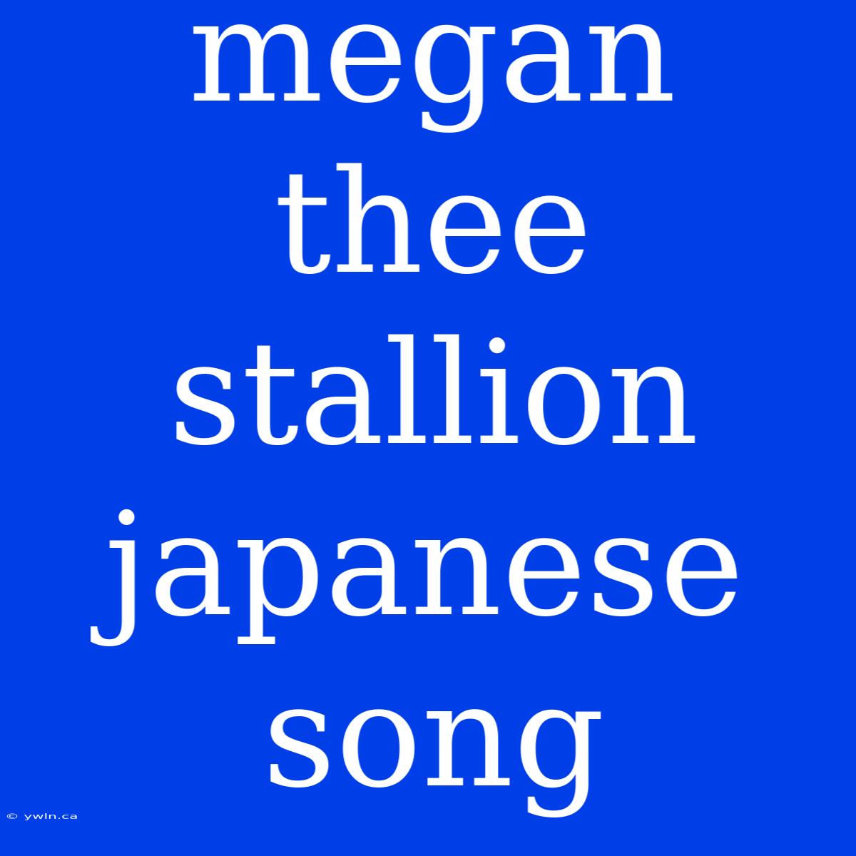 Megan Thee Stallion Japanese Song