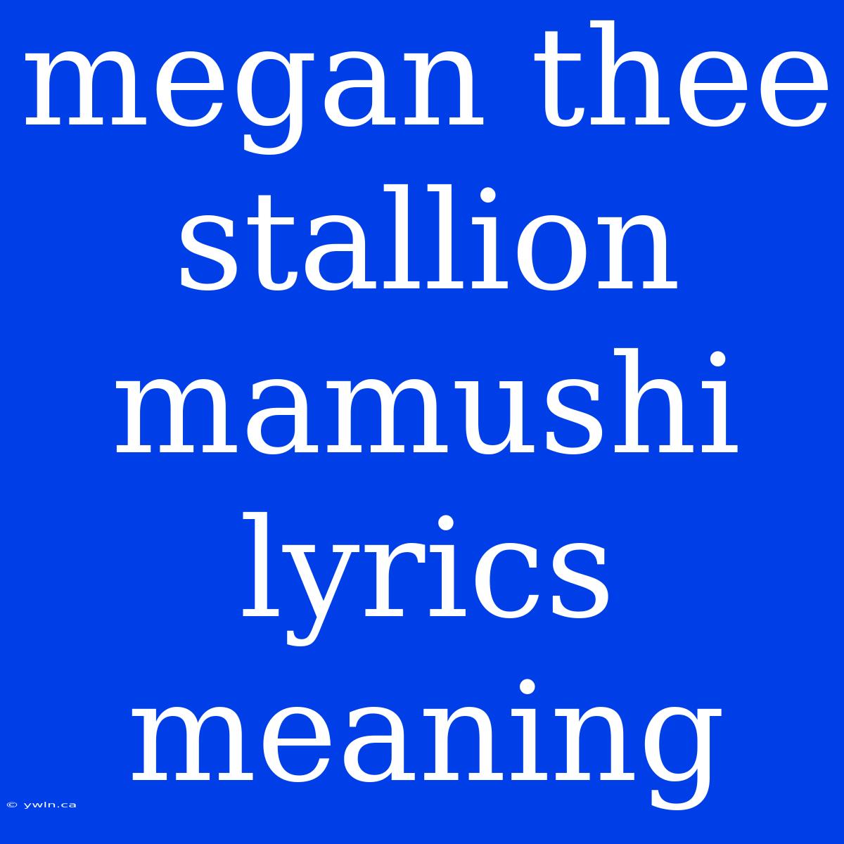 Megan Thee Stallion Mamushi Lyrics Meaning