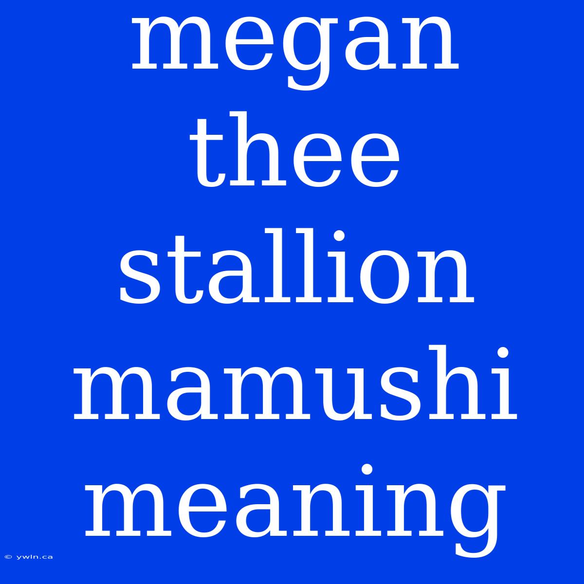 Megan Thee Stallion Mamushi Meaning