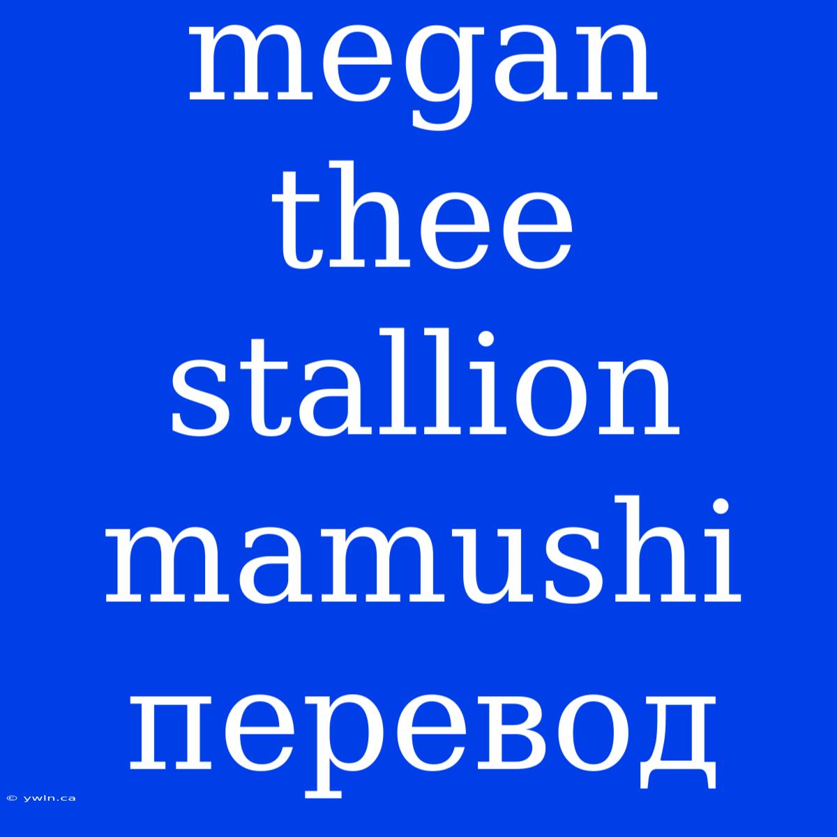 Megan Thee Stallion Mamushi Перевод