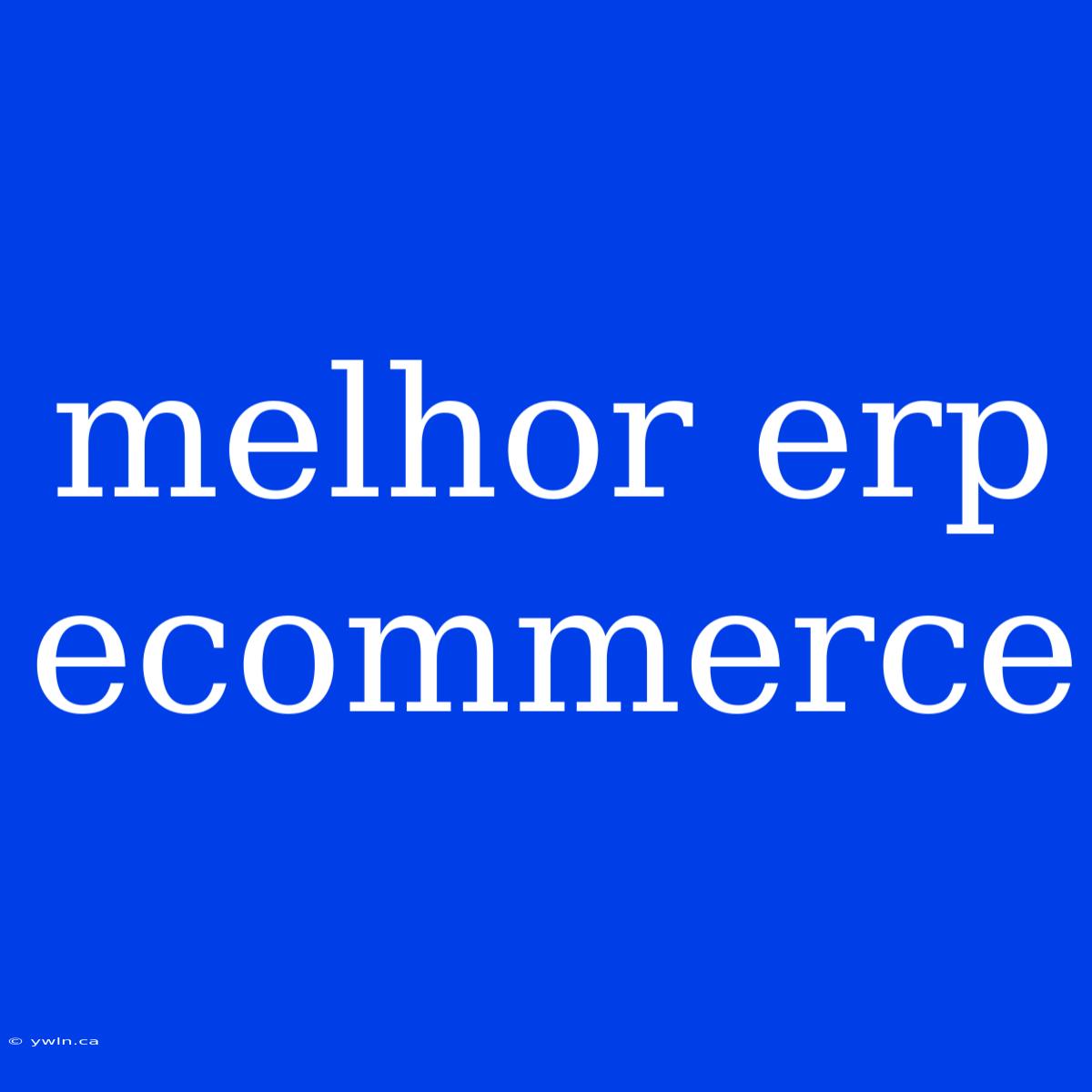 Melhor Erp Ecommerce