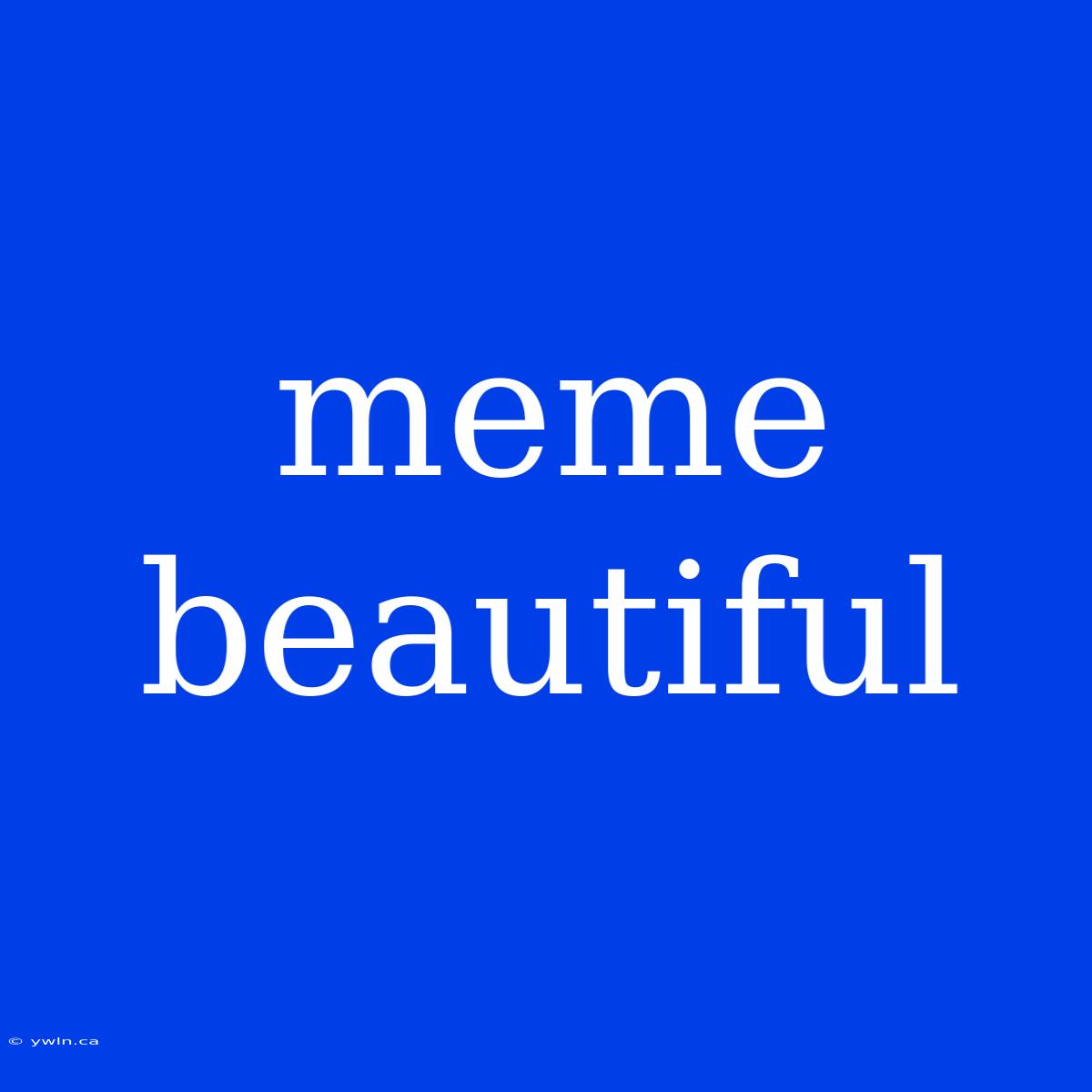 Meme Beautiful