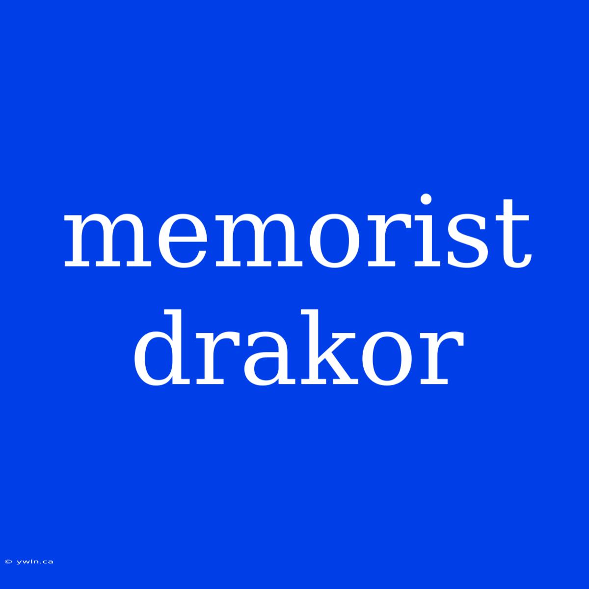 Memorist Drakor