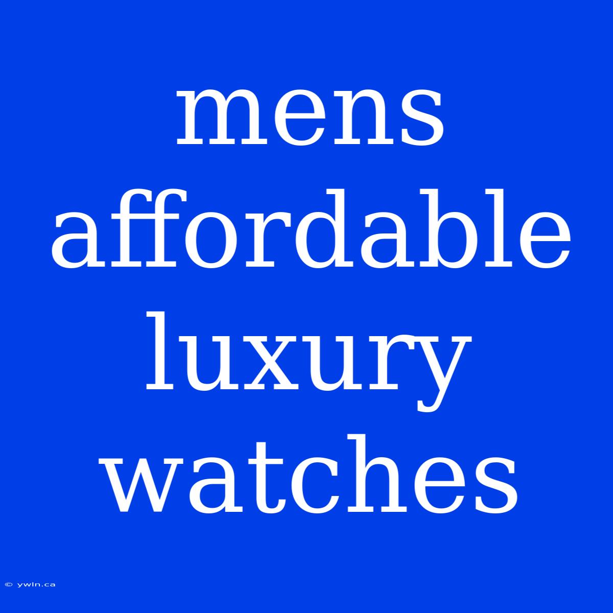 Mens Affordable Luxury Watches