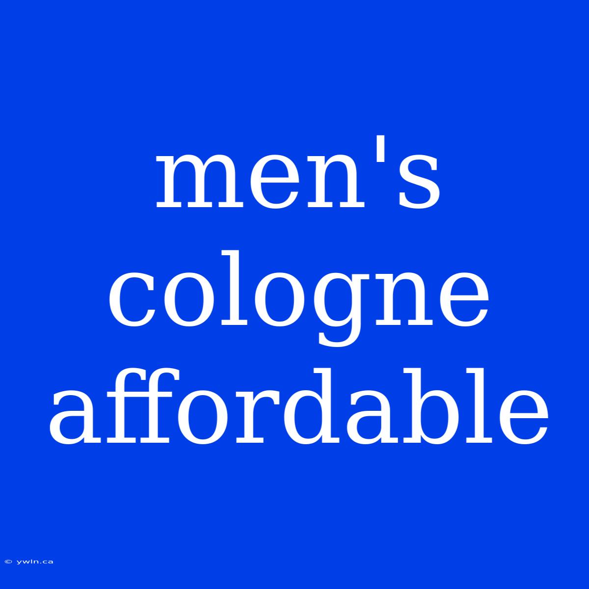 Men's Cologne Affordable