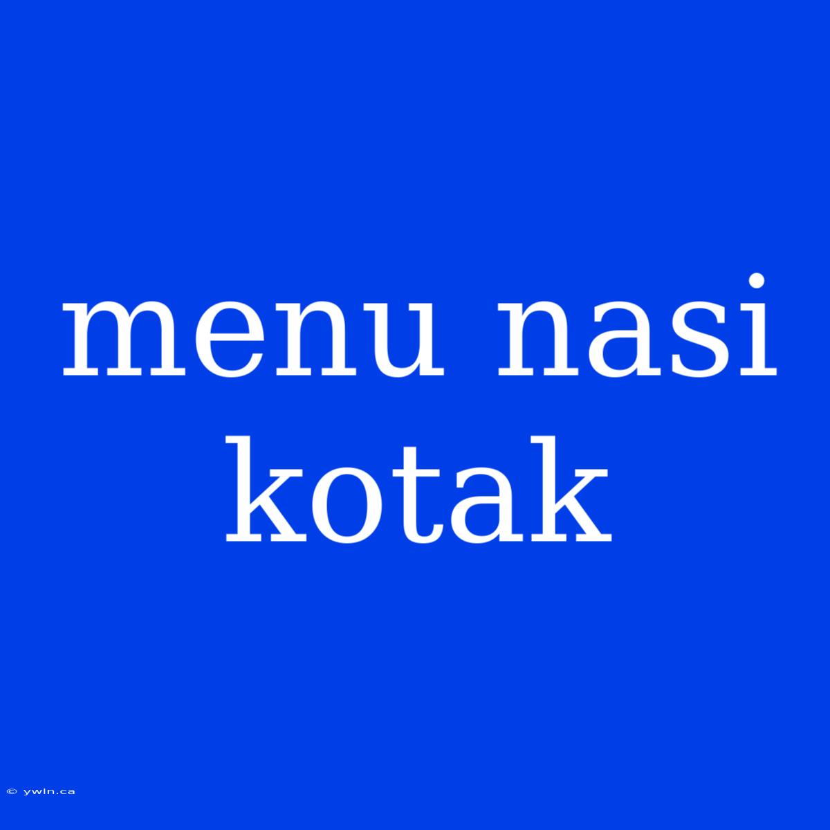 Menu Nasi Kotak