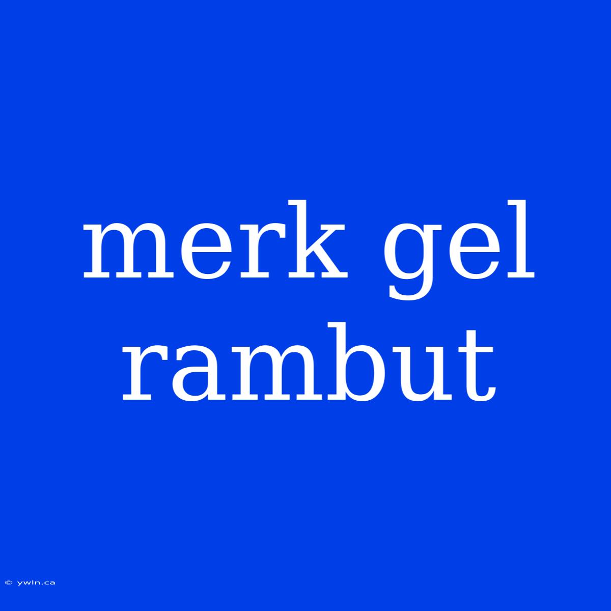 Merk Gel Rambut