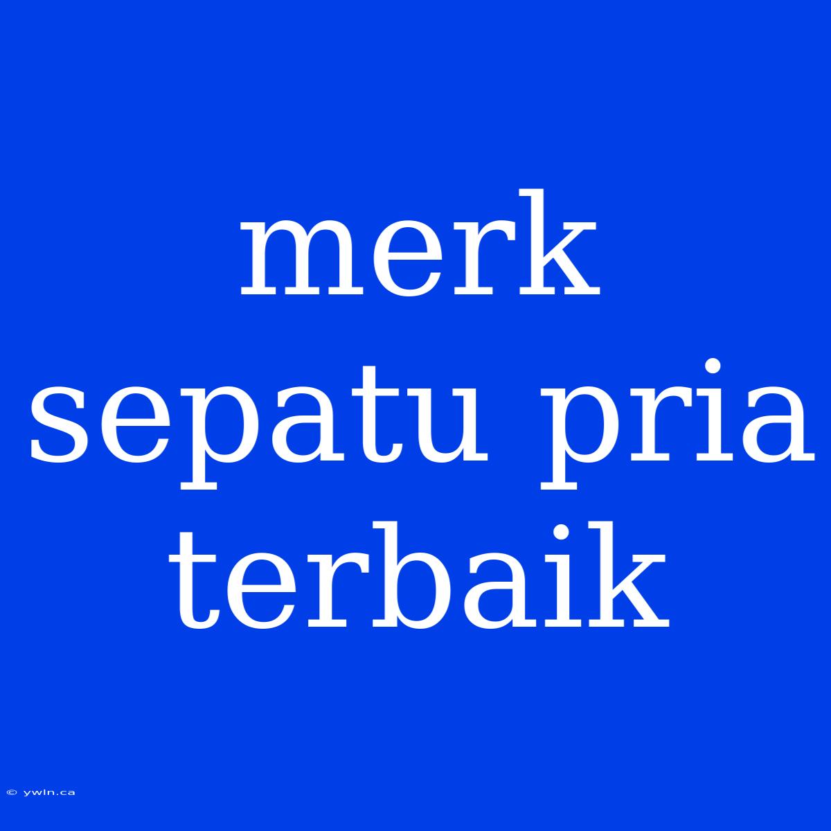 Merk Sepatu Pria Terbaik