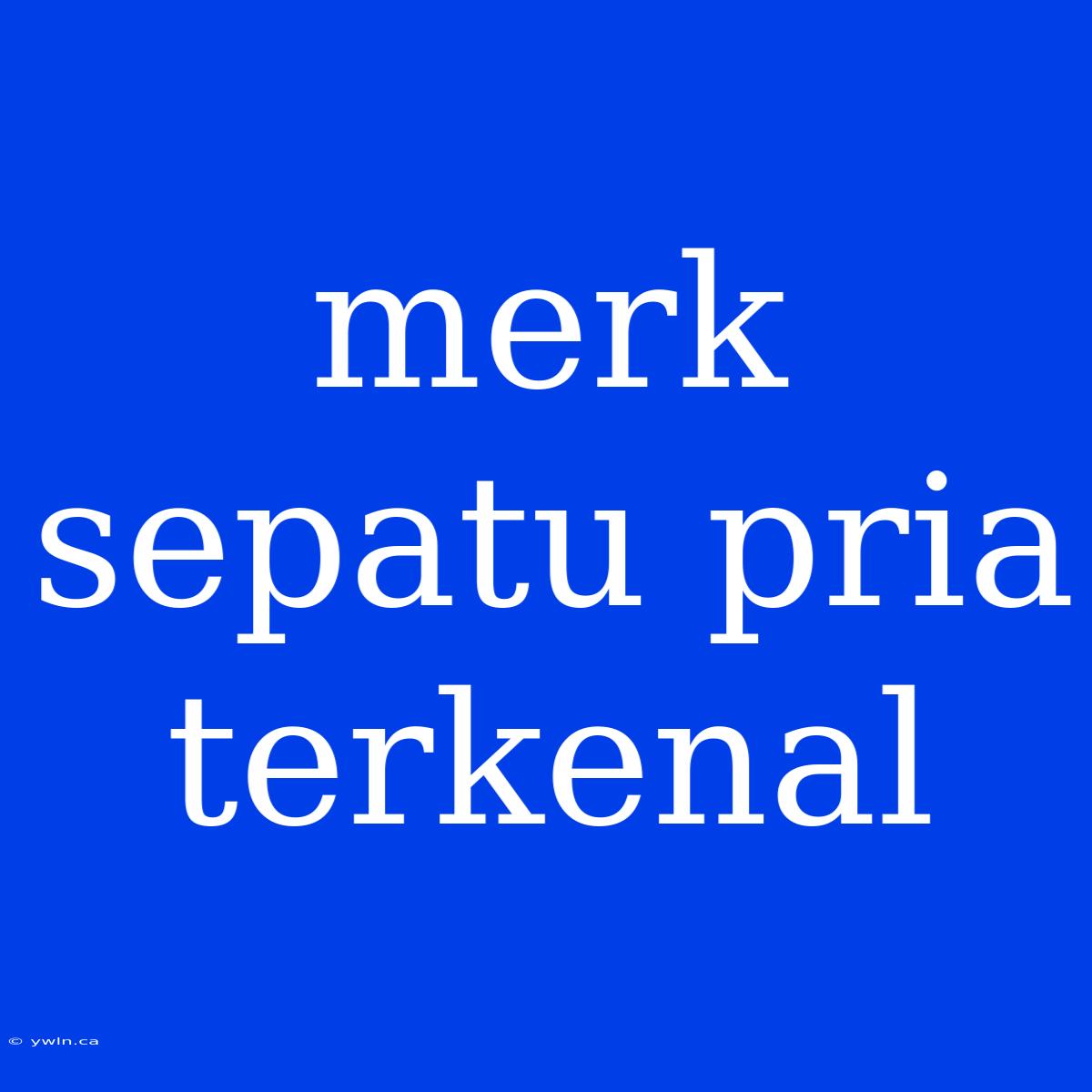 Merk Sepatu Pria Terkenal