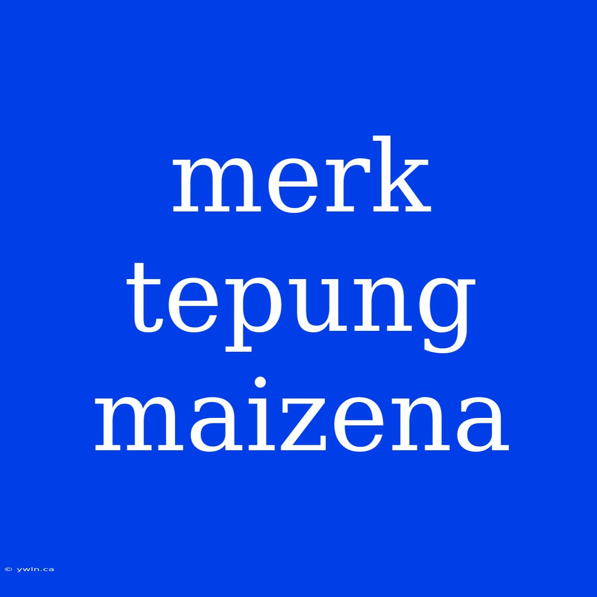 Merk Tepung Maizena