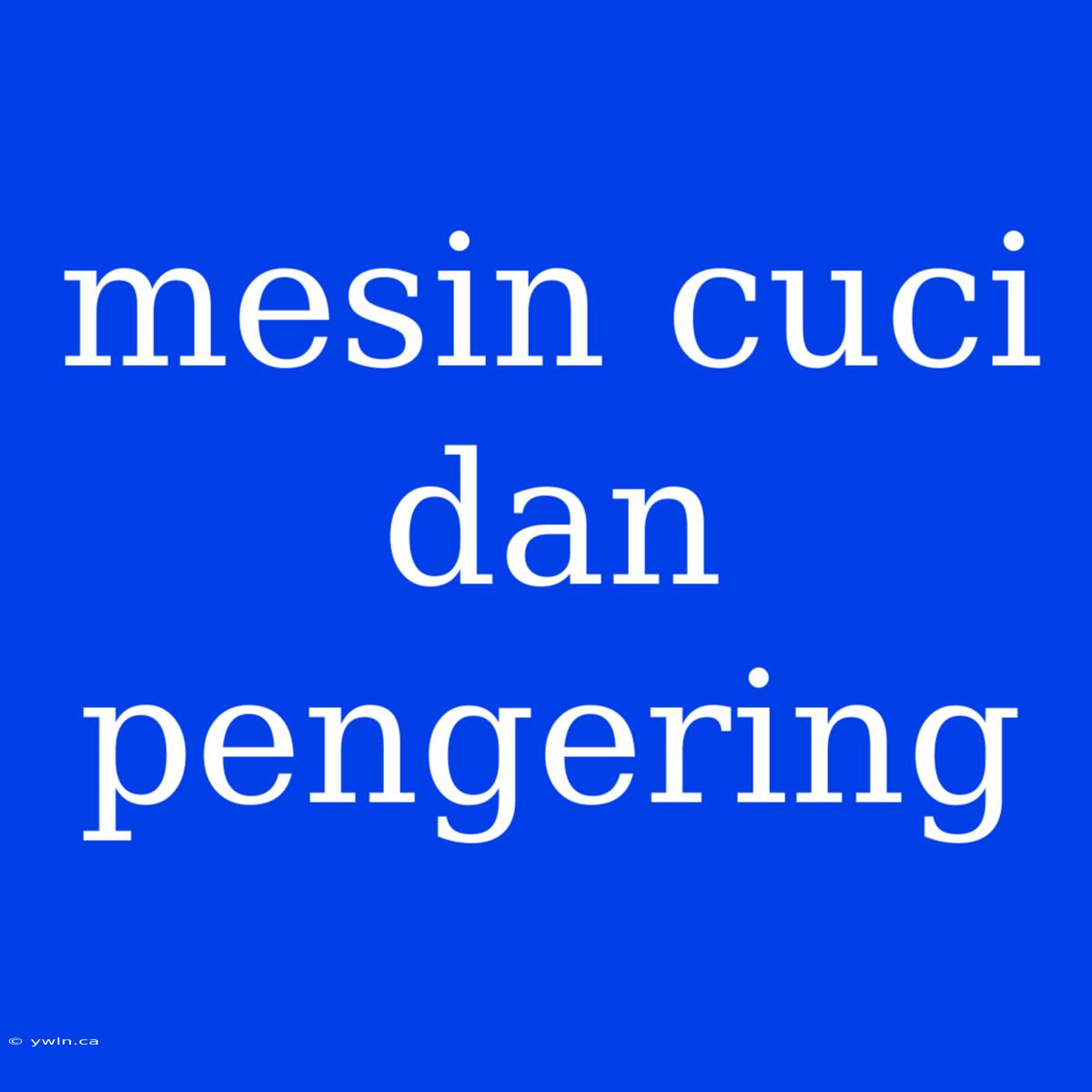 Mesin Cuci Dan Pengering