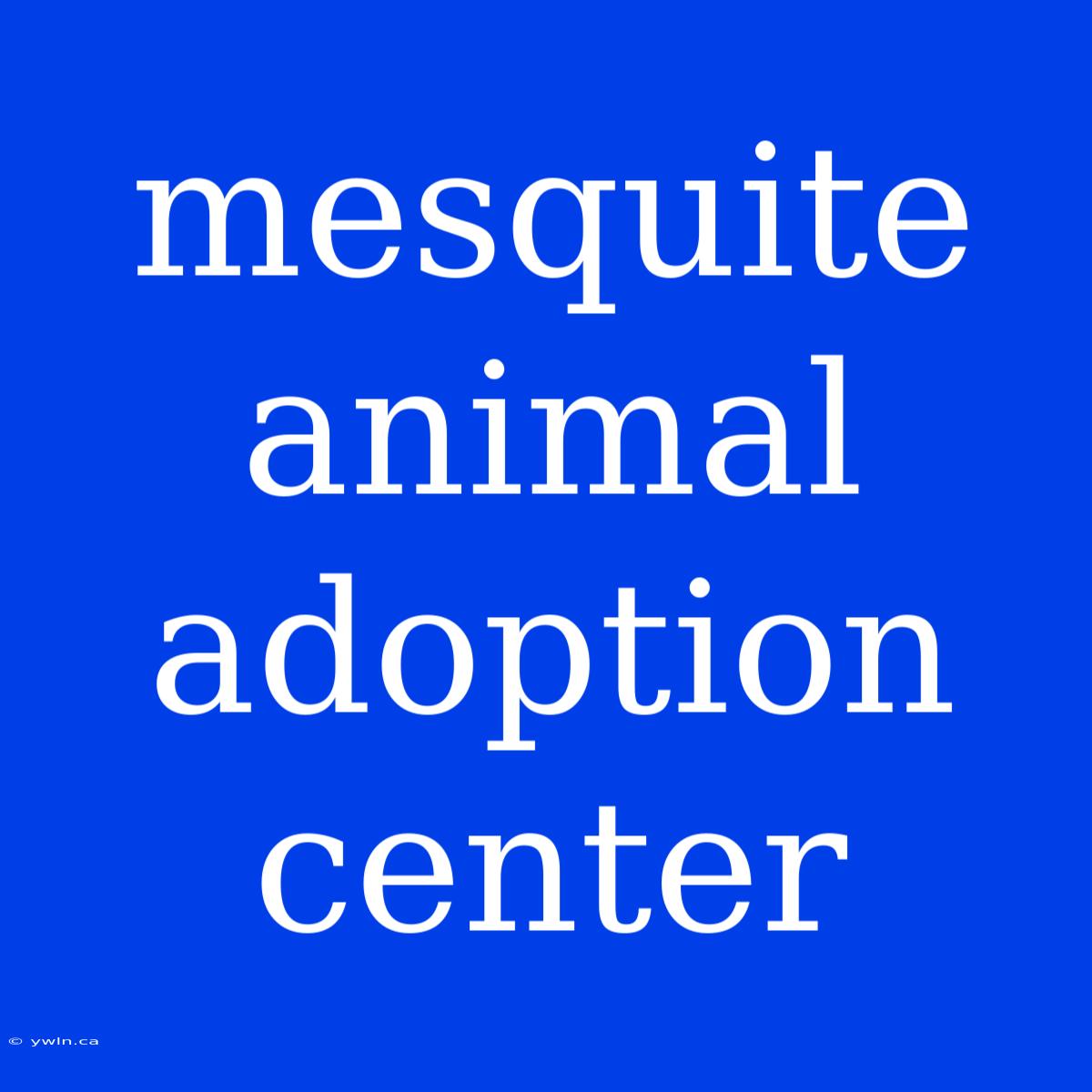 Mesquite Animal Adoption Center