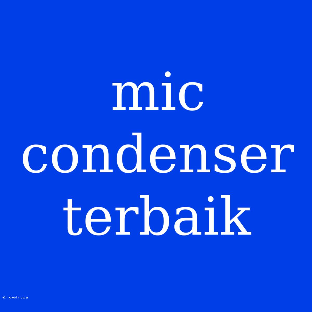 Mic Condenser Terbaik