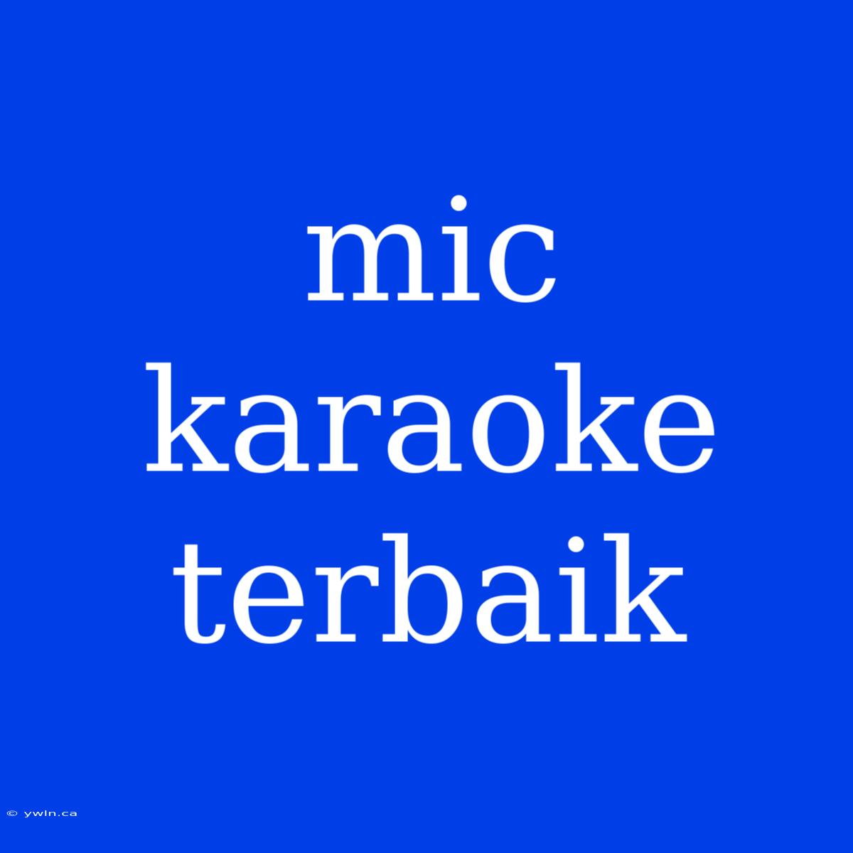 Mic Karaoke Terbaik