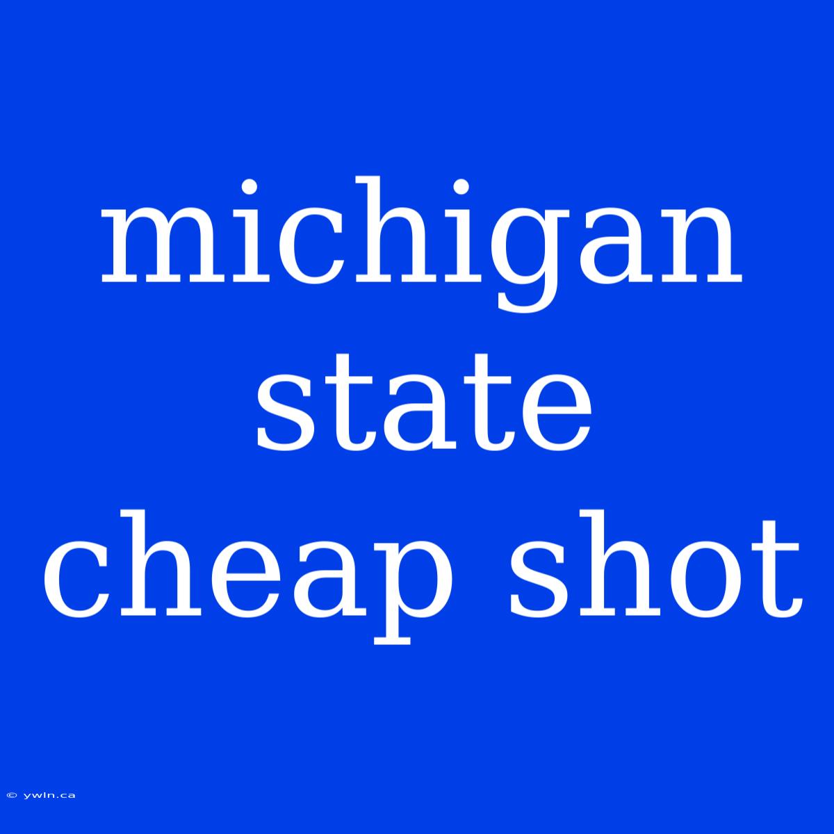 Michigan State Cheap Shot