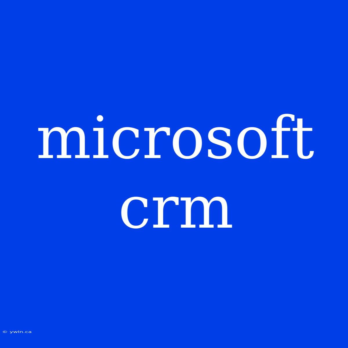 Microsoft Crm