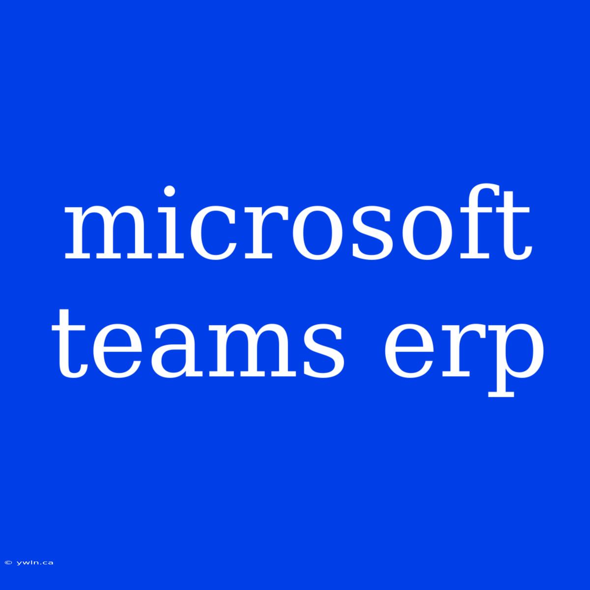 Microsoft Teams Erp