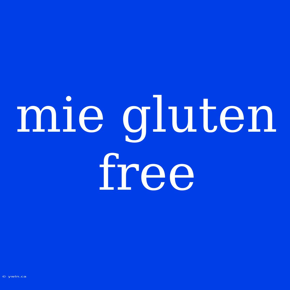 Mie Gluten Free