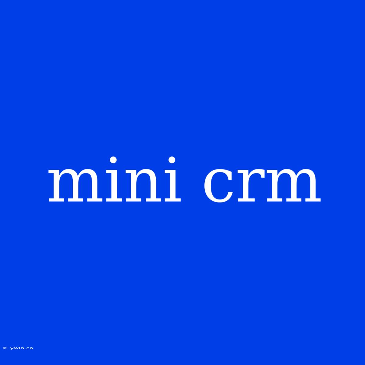 Mini Crm