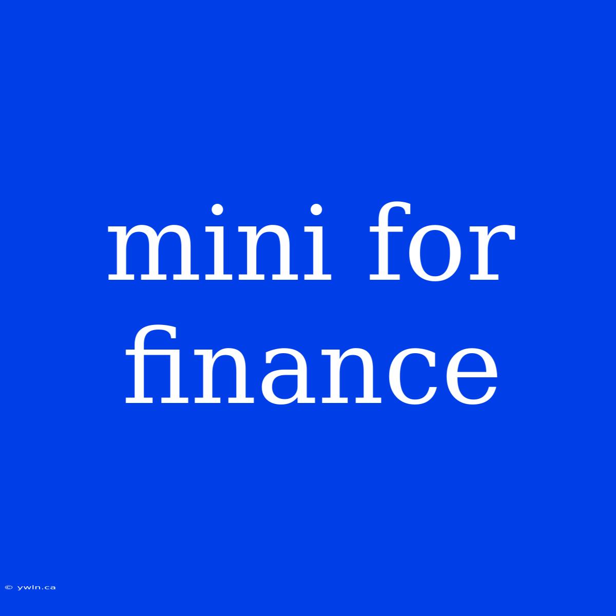 Mini For Finance