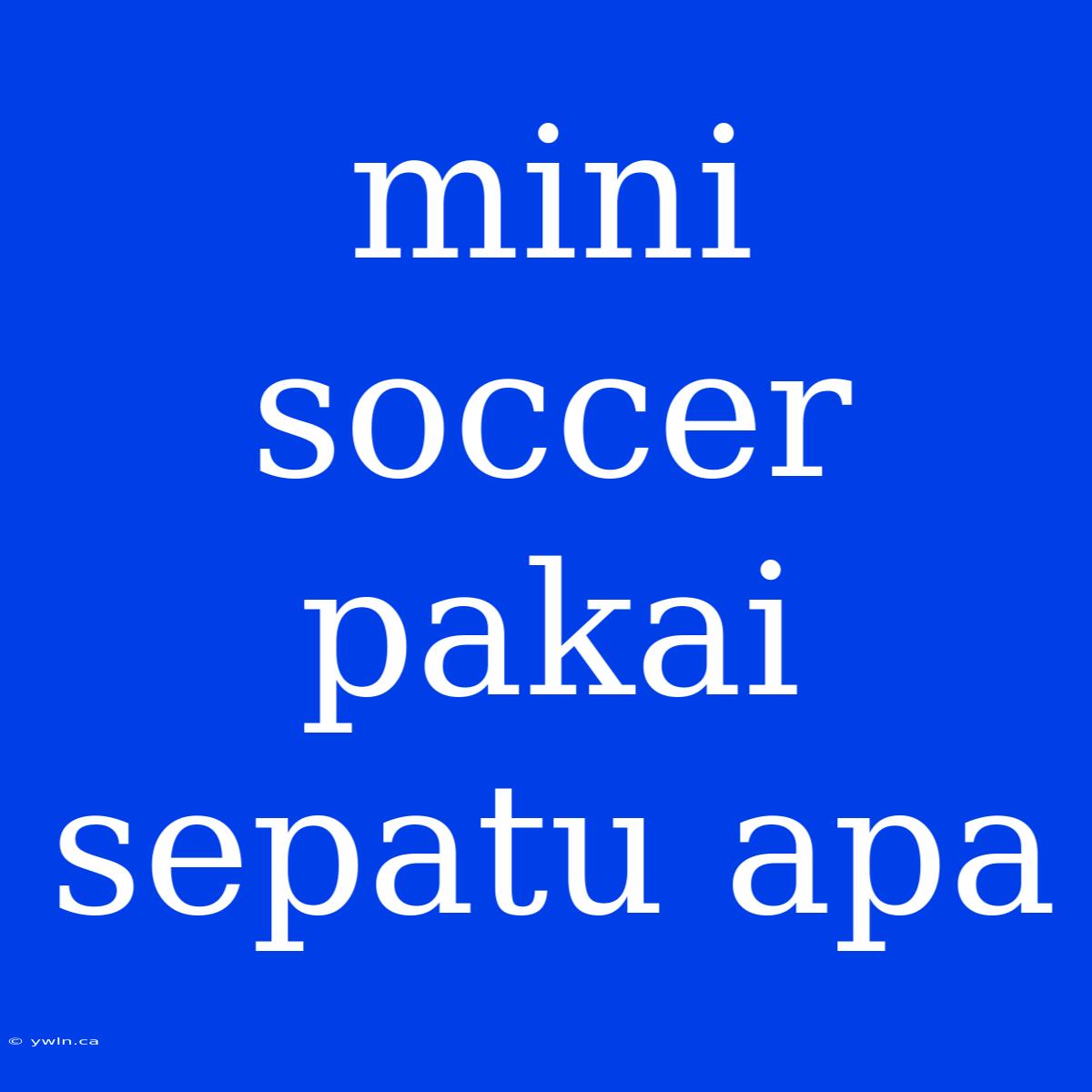 Mini Soccer Pakai Sepatu Apa