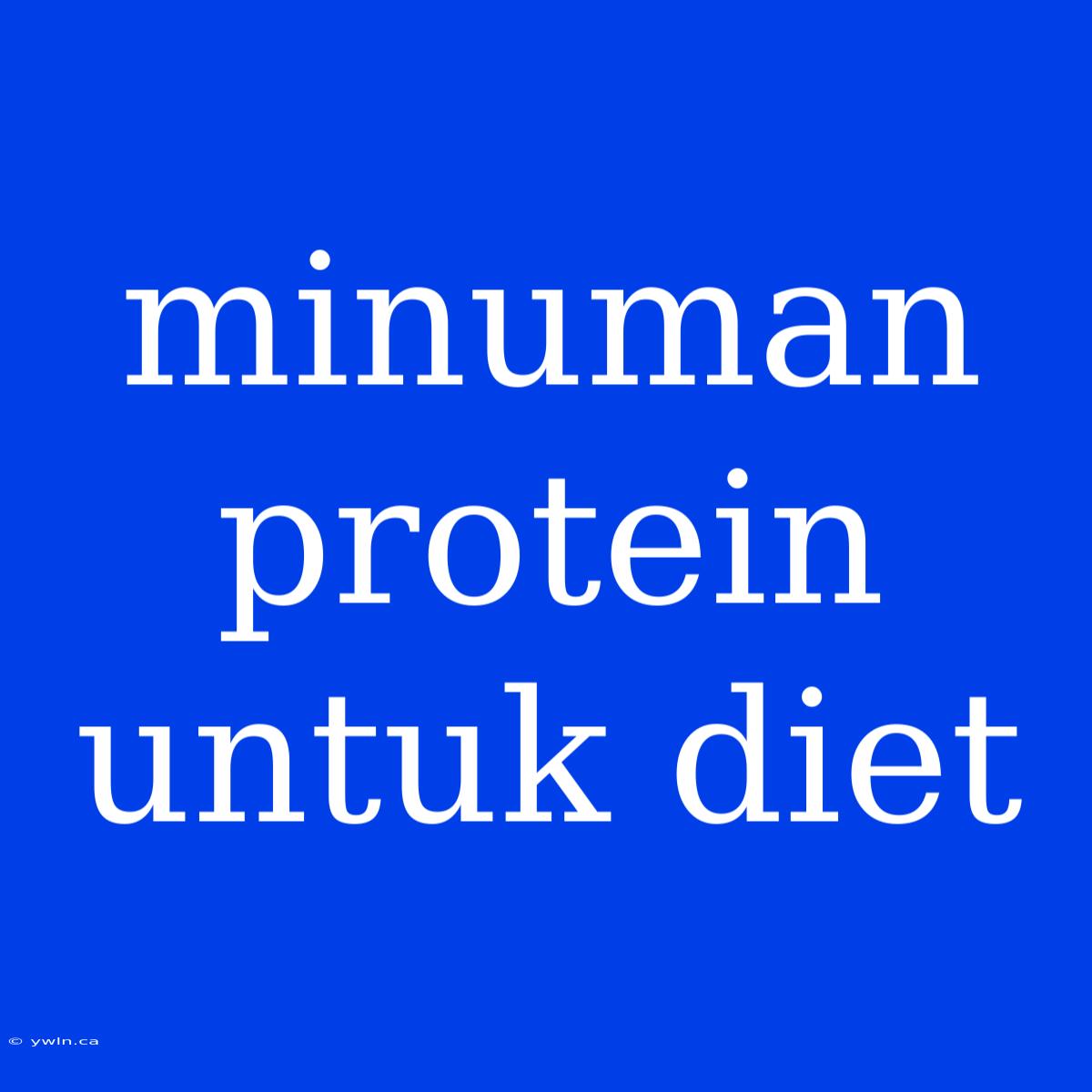 Minuman Protein Untuk Diet