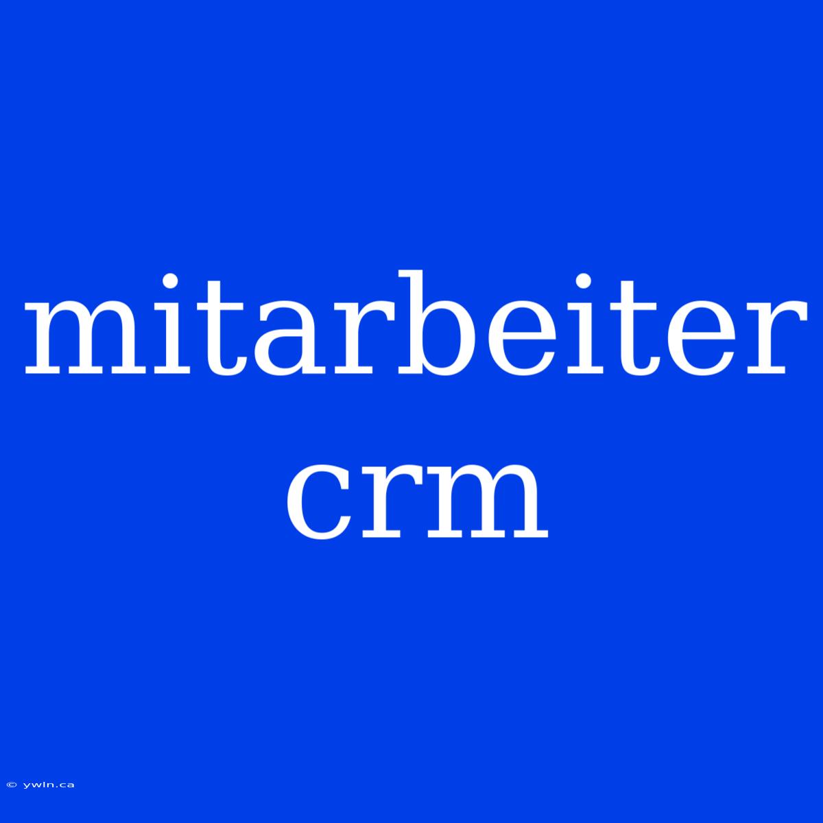 Mitarbeiter Crm