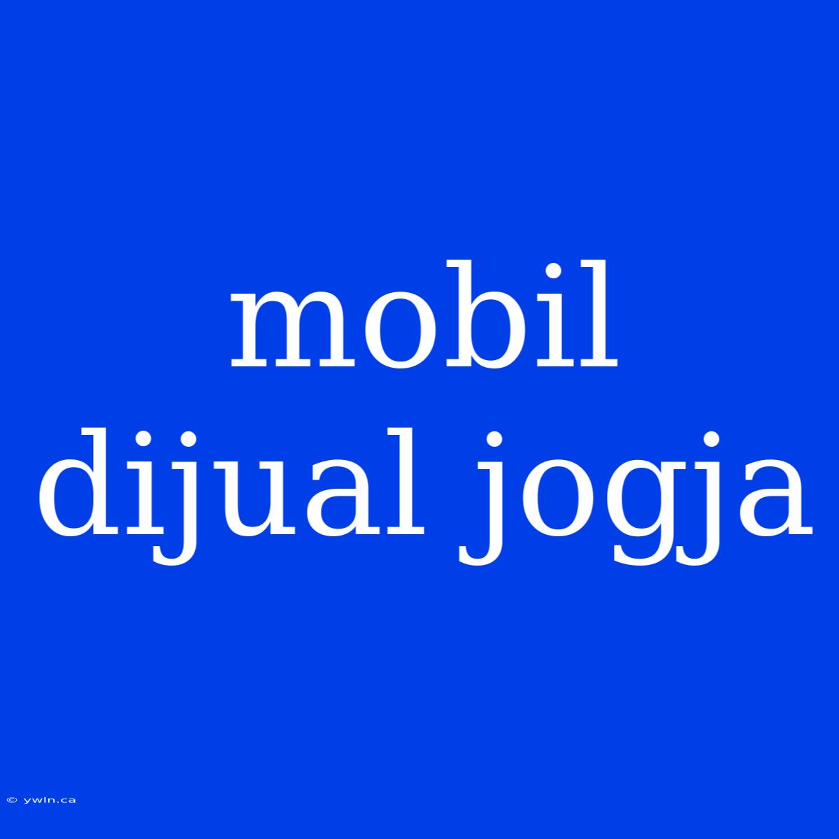 Mobil Dijual Jogja