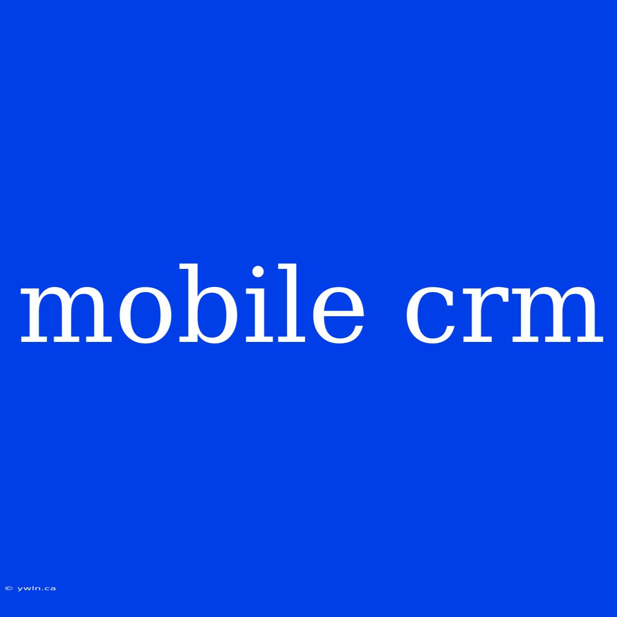 Mobile Crm