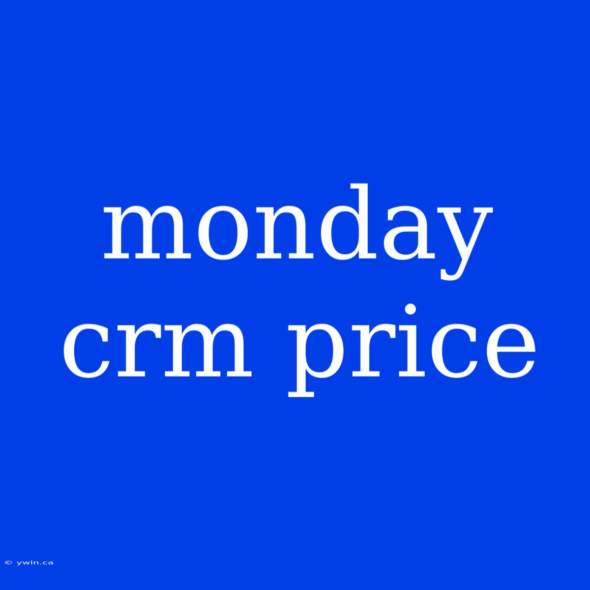 Monday Crm Price