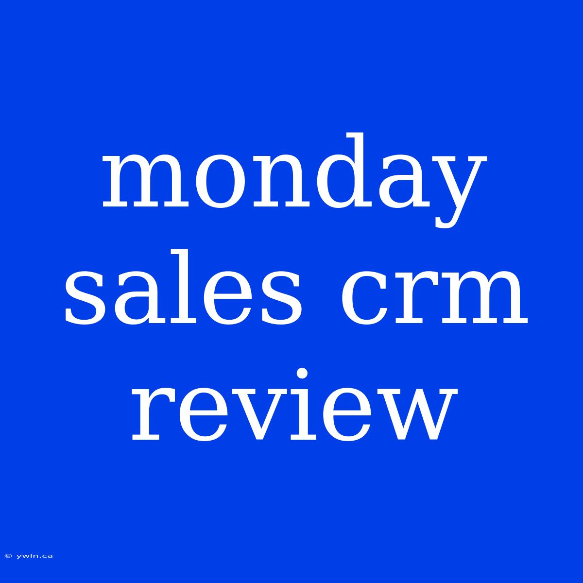 Monday Sales Crm Review