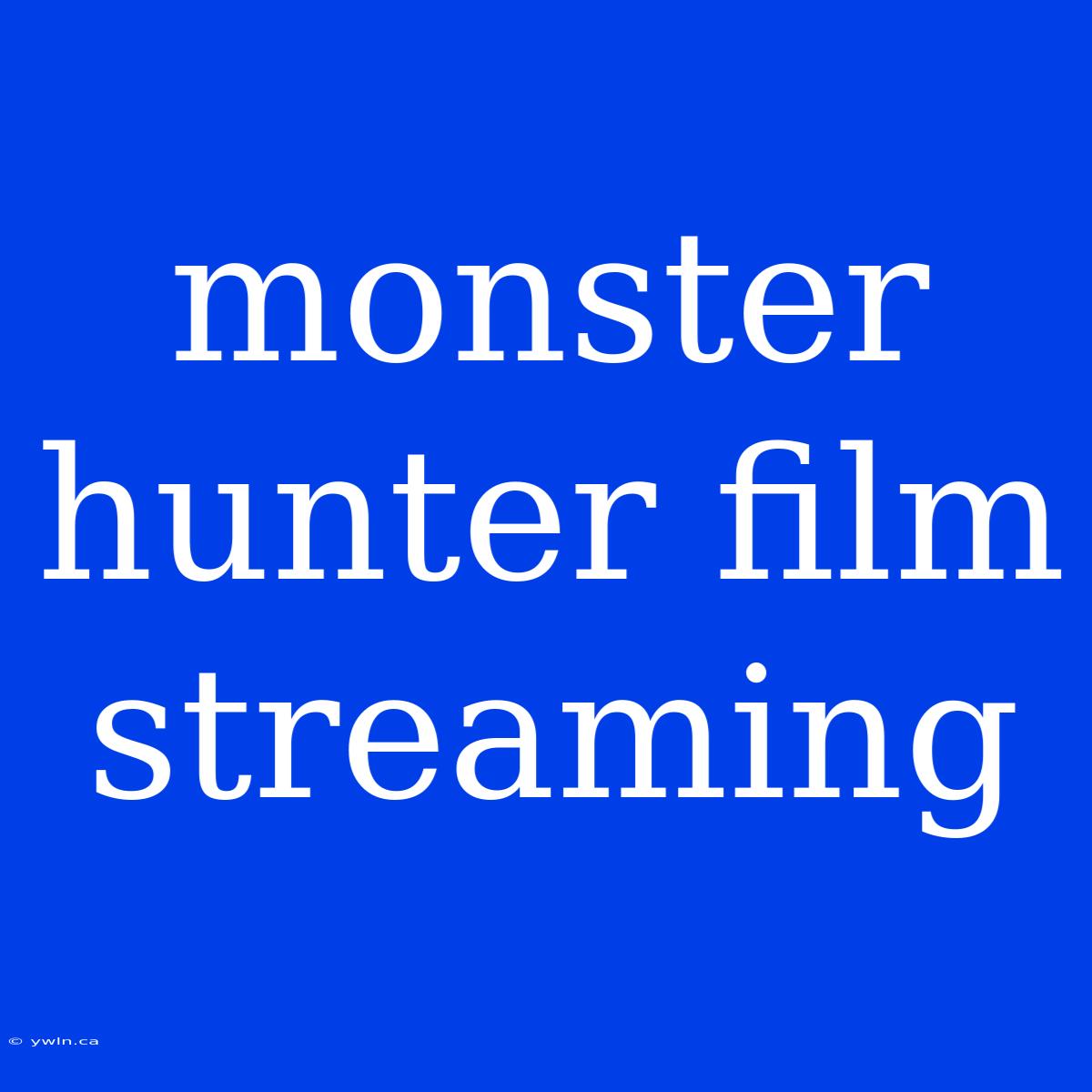 Monster Hunter Film Streaming