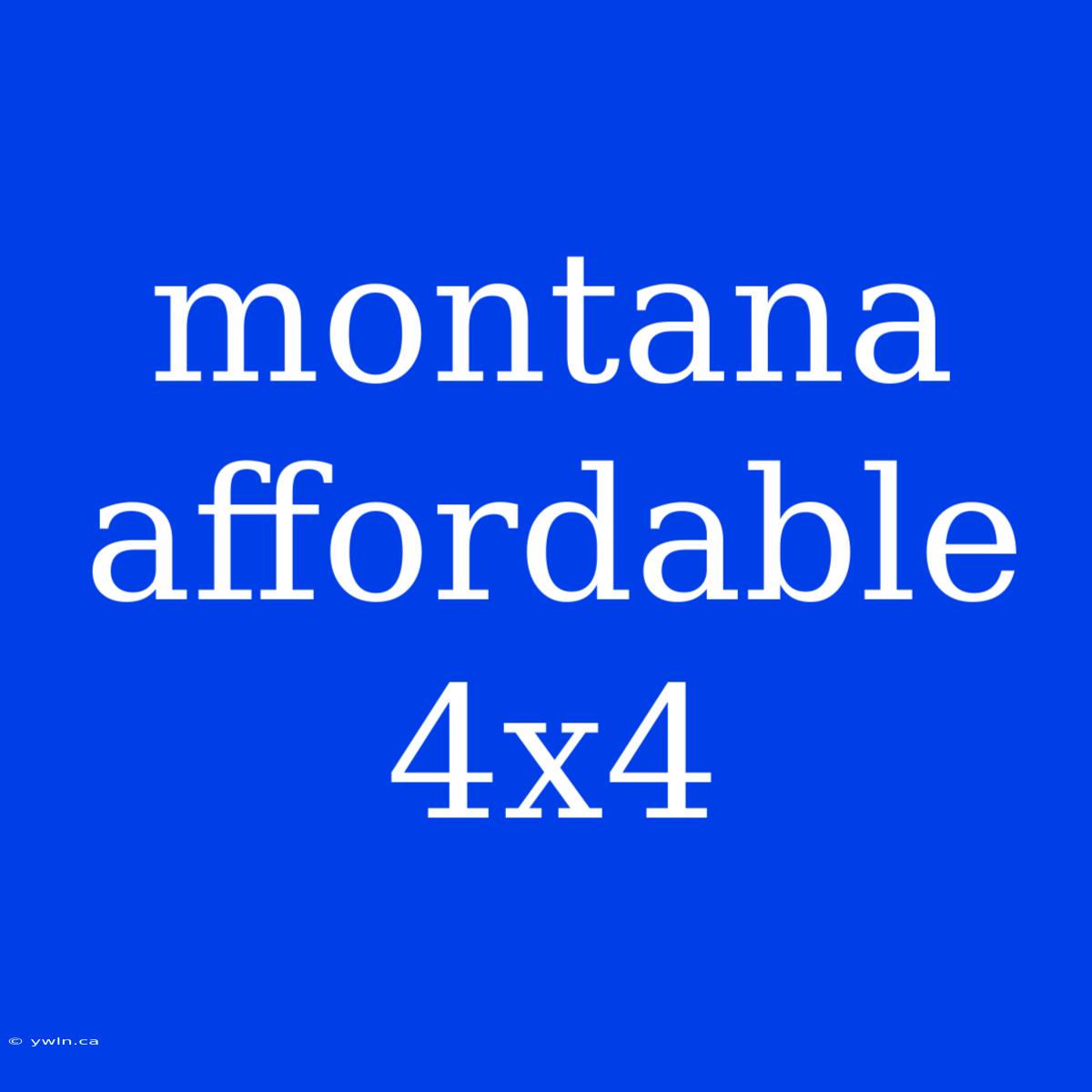 Montana Affordable 4x4