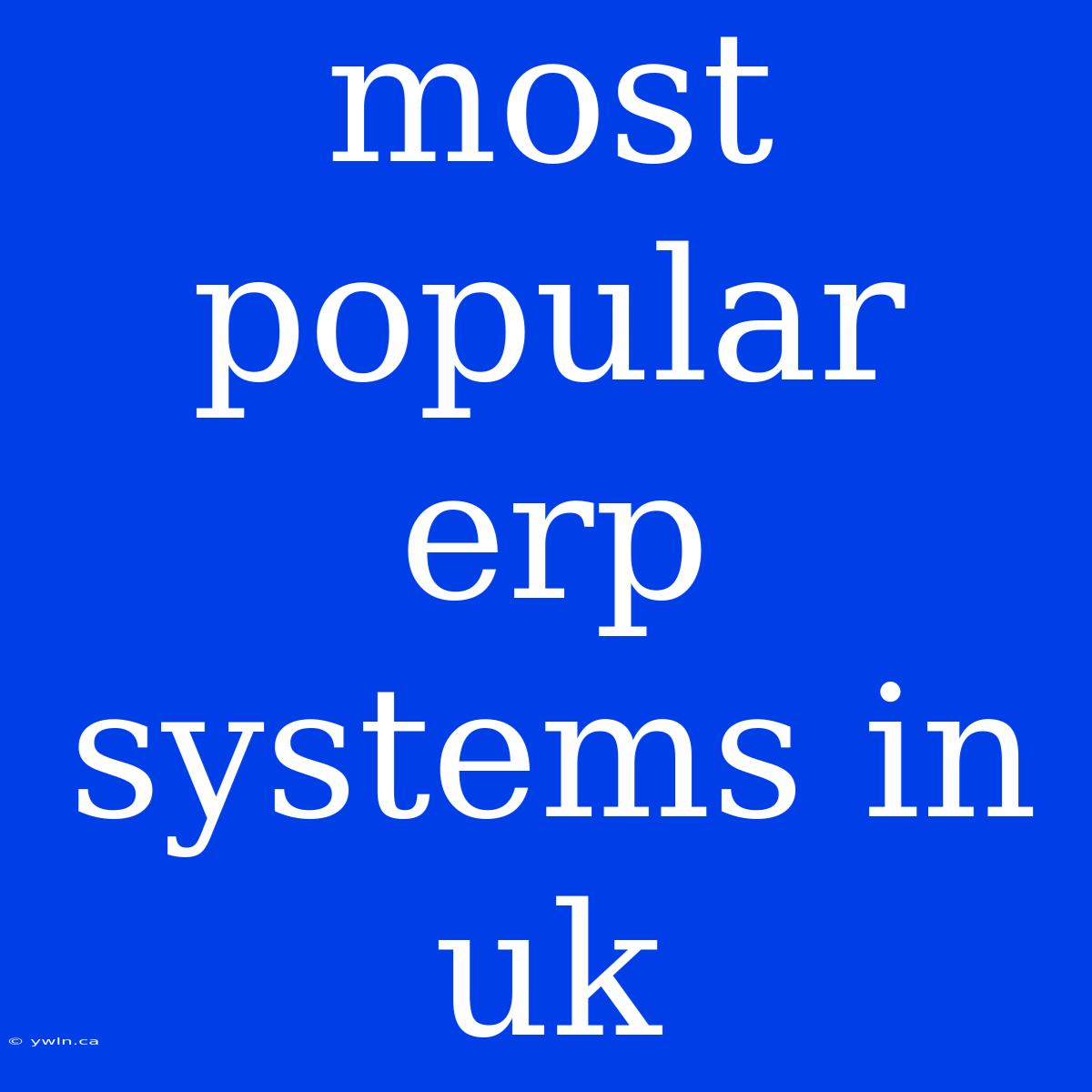 Most Popular Erp Systems In Uk