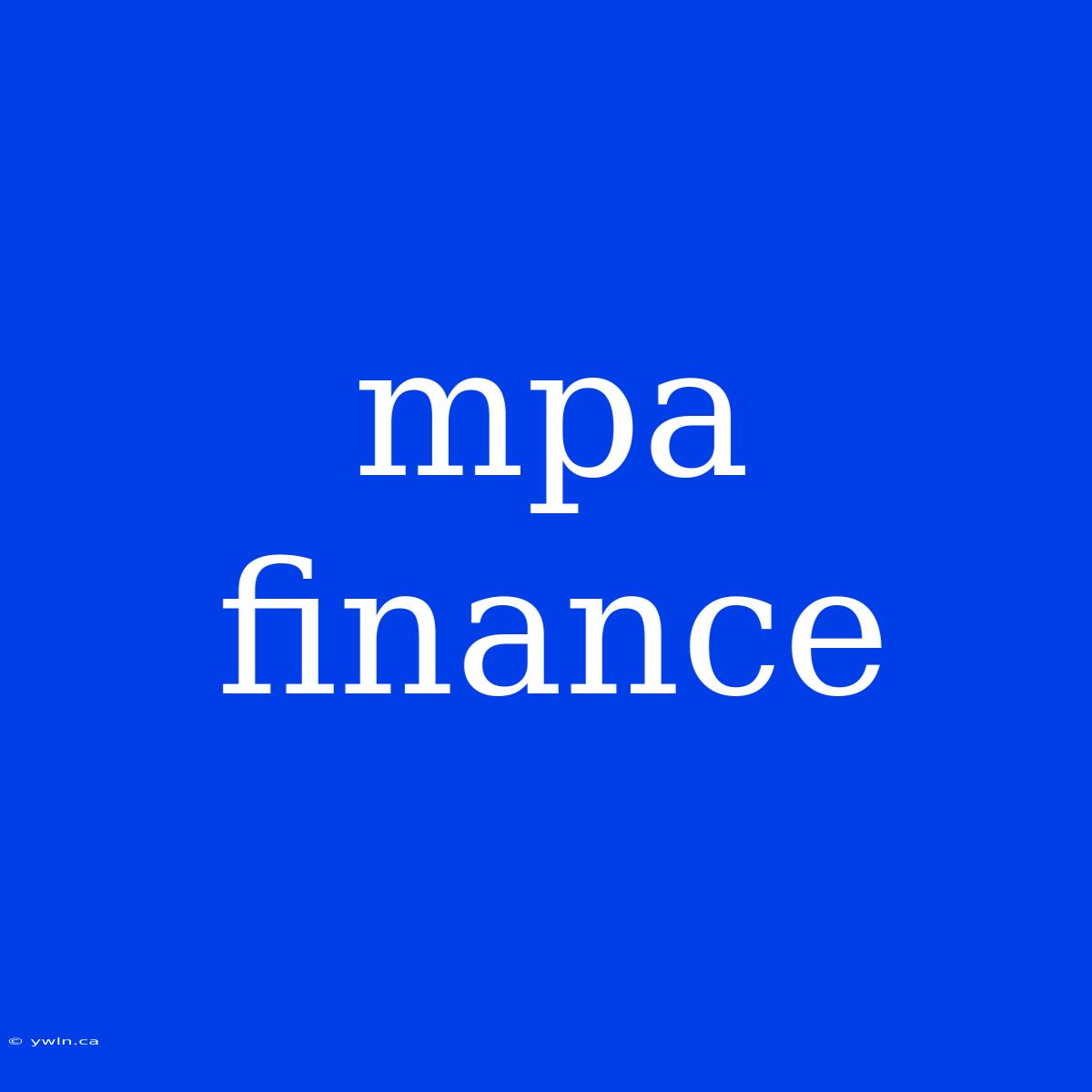 Mpa Finance