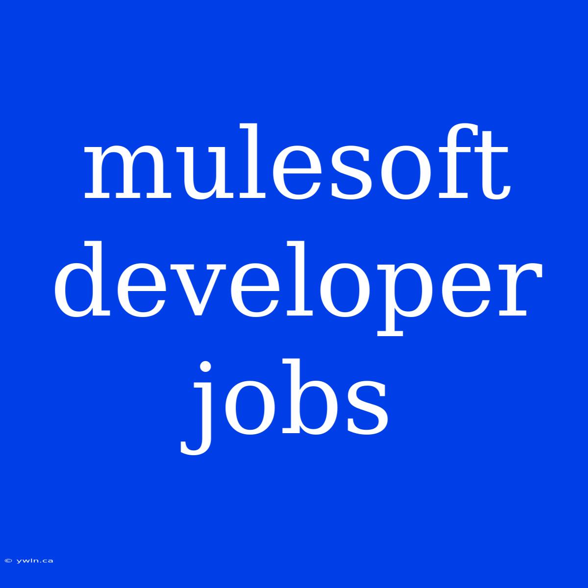 Mulesoft Developer Jobs